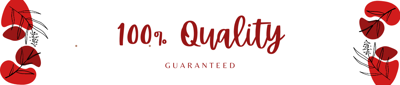 100% guaranteed on all orders half banner with leaves on each corner