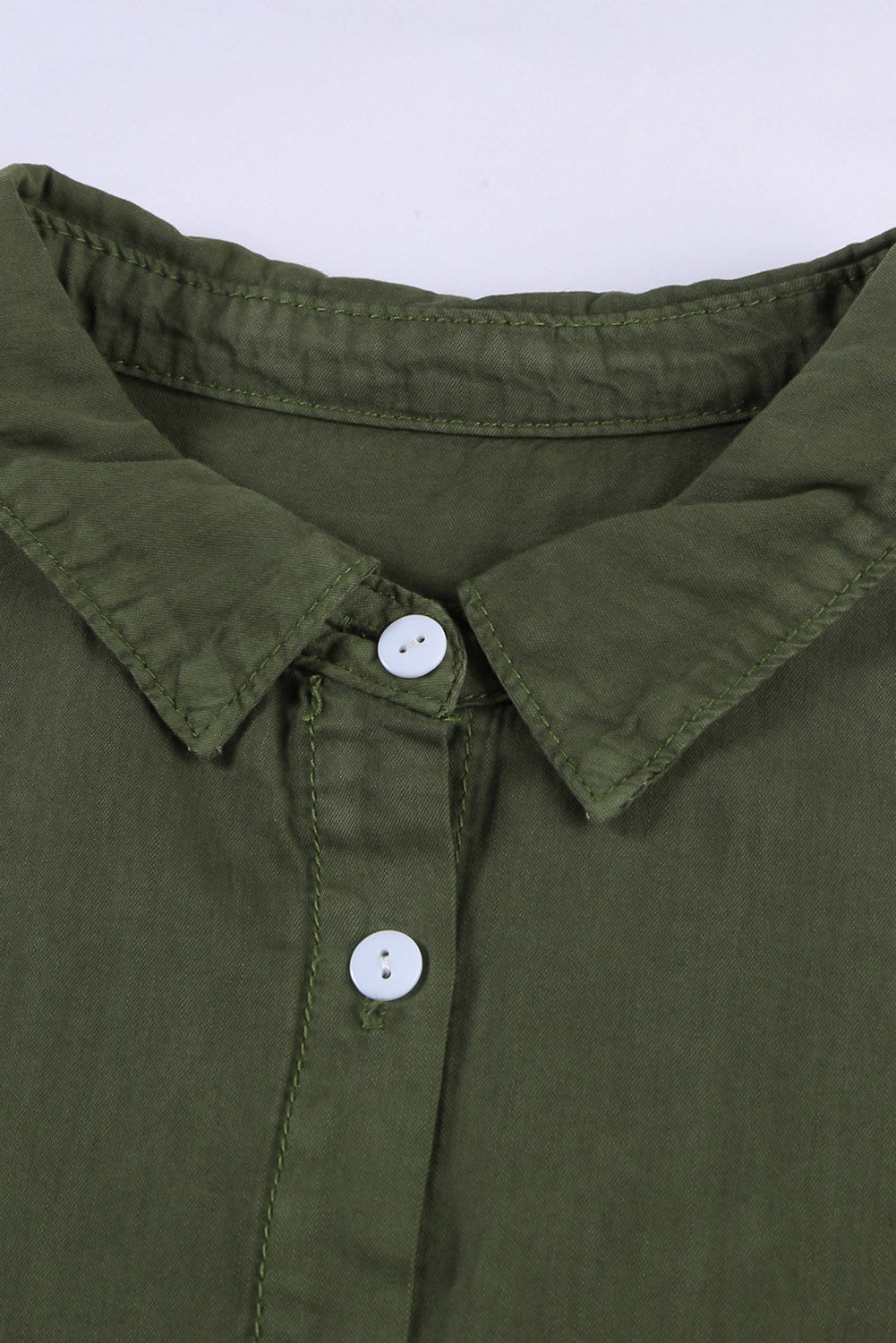 Pocketed Button Up Short Sleeve Denim Shirt Shirt