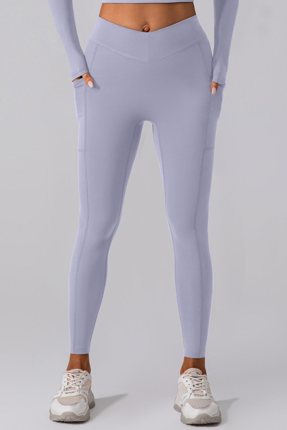 High Waist Active Leggings with Pockets Lavender Active Leggings