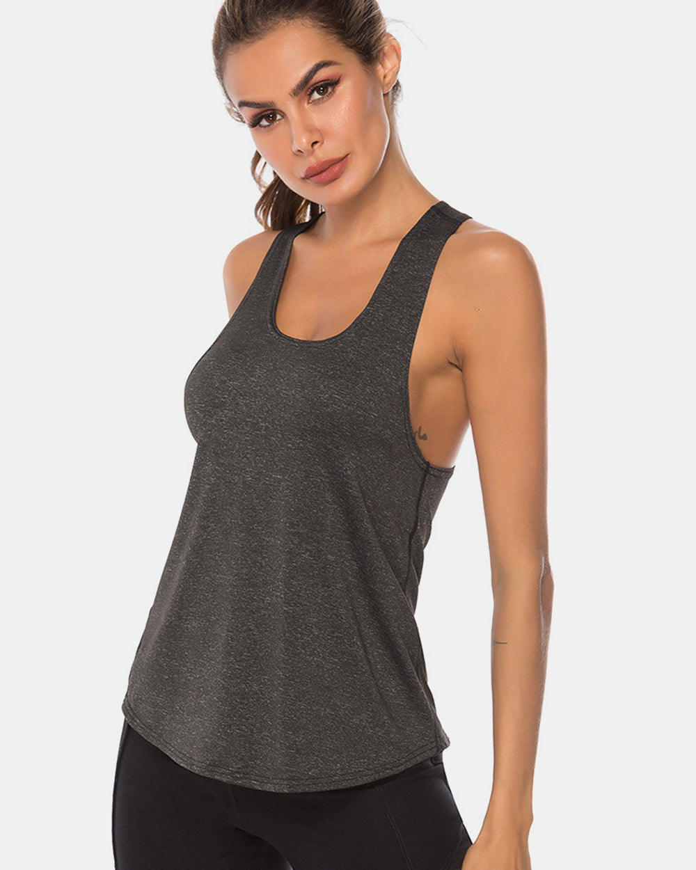 Full Size Scoop Neck Wide Strap Active Tank Active Tank