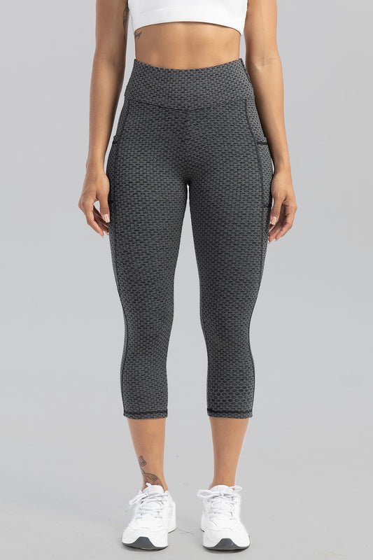 Contrast Stitching High Waist Active Pants Charcoal Active Leggings
