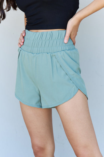 Ninexis Stay Active High Waistband Active Shorts in Pastel Blue Active Shorts