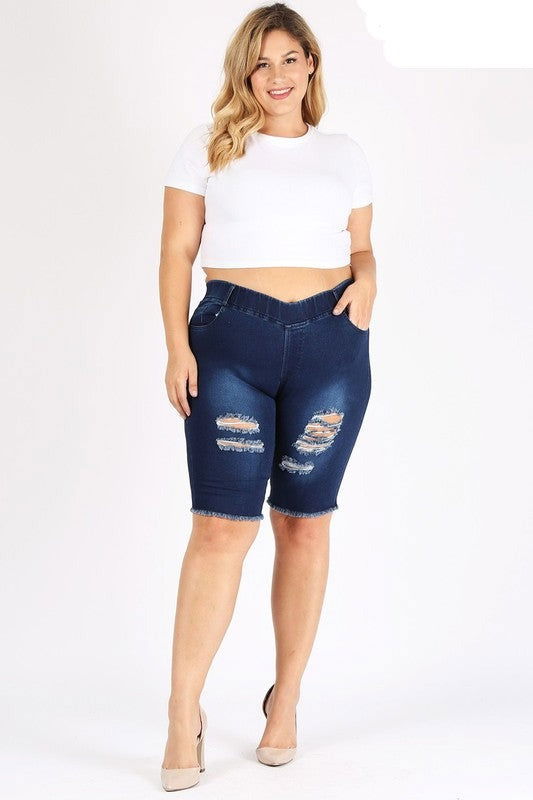 Plus Size Jeggings Bermuda Pants 4X/5X-5X/6X - URBANA VILLAGE - Plus Shorts - #clothing# - #dresses# - #shorts# - #plus size clothing#