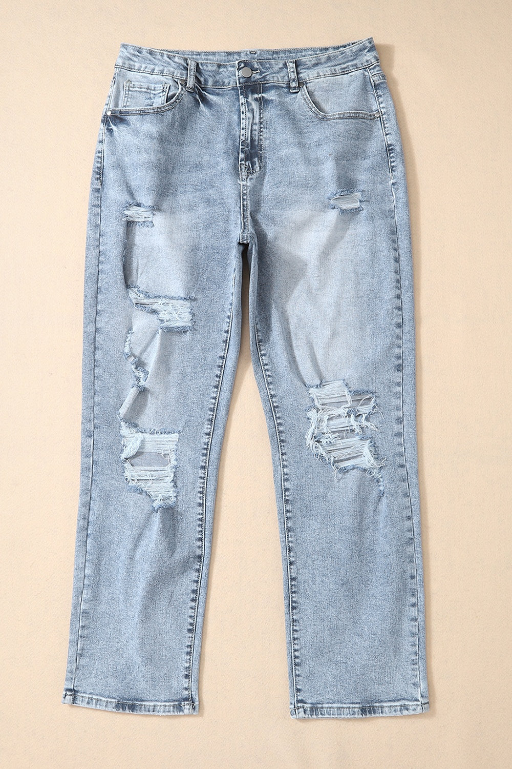 Distressed High Waist Jeans Pants