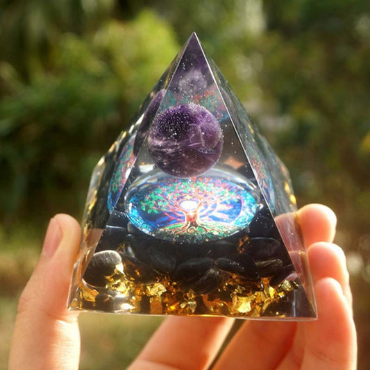 Orgonite Pyramid Crystal Sphere A Crystal Pyramid