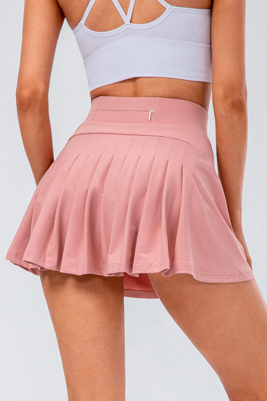 High Waist Pleated Active Skirt Blush Pink Active Skirt
