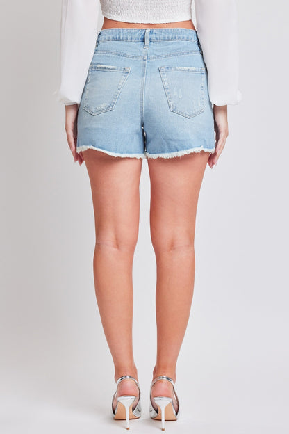 YMI Jeanswear Distressed Frayed Hem Denim Shorts Shorts