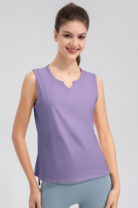 Notched Wide Strap Active Tank Lavender Active Tank