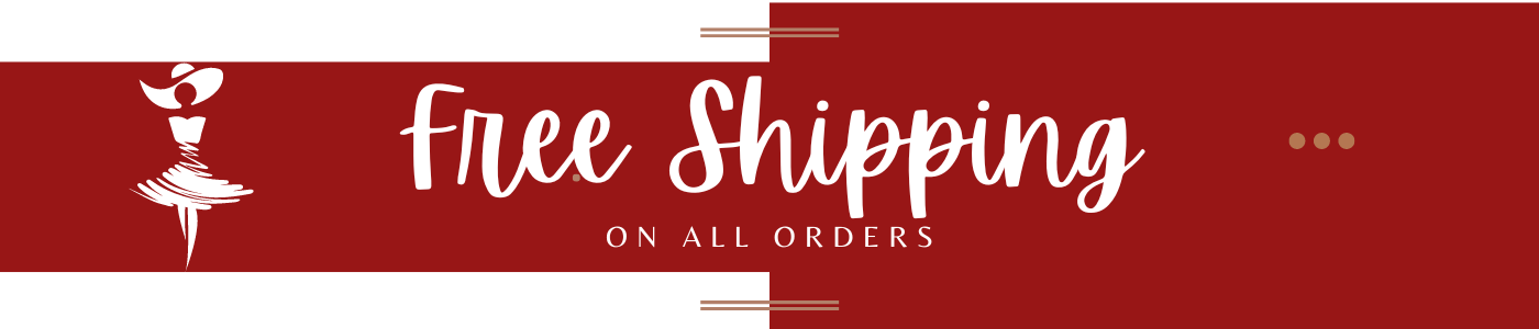 Free Shipping on all orders half banner with fashion graphic on left of banner